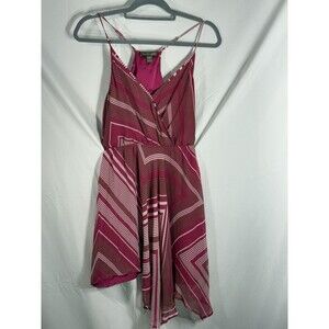 100% Silk Racer Back Asymmetrical Hem Lined Sz M